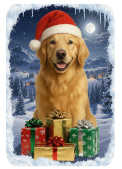 Vánoční tričko se Zlatým retrívrem1